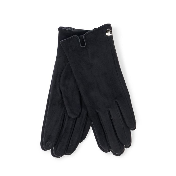Guanti neri con dettaglio cuore