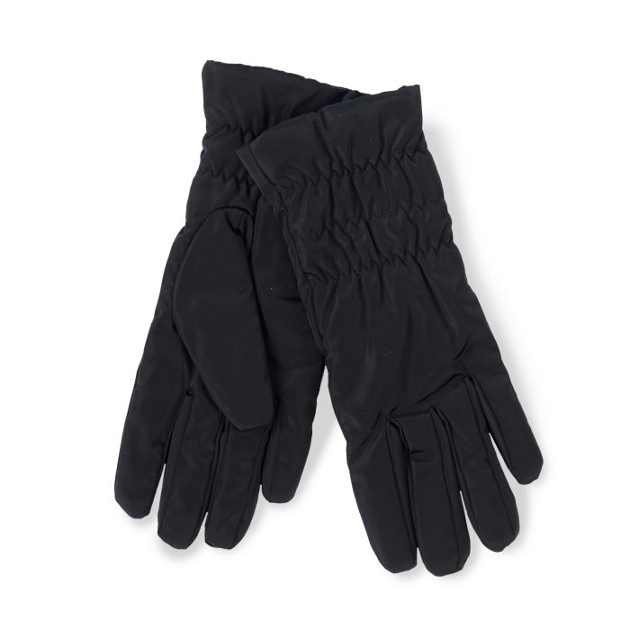 Guanti neri effetto trapuntato da donna