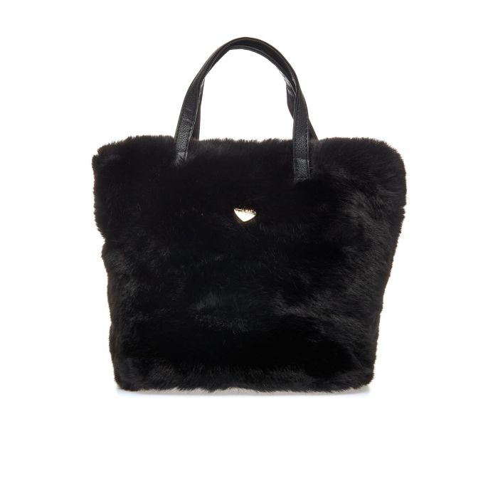 Shopper nera in morbido peluche