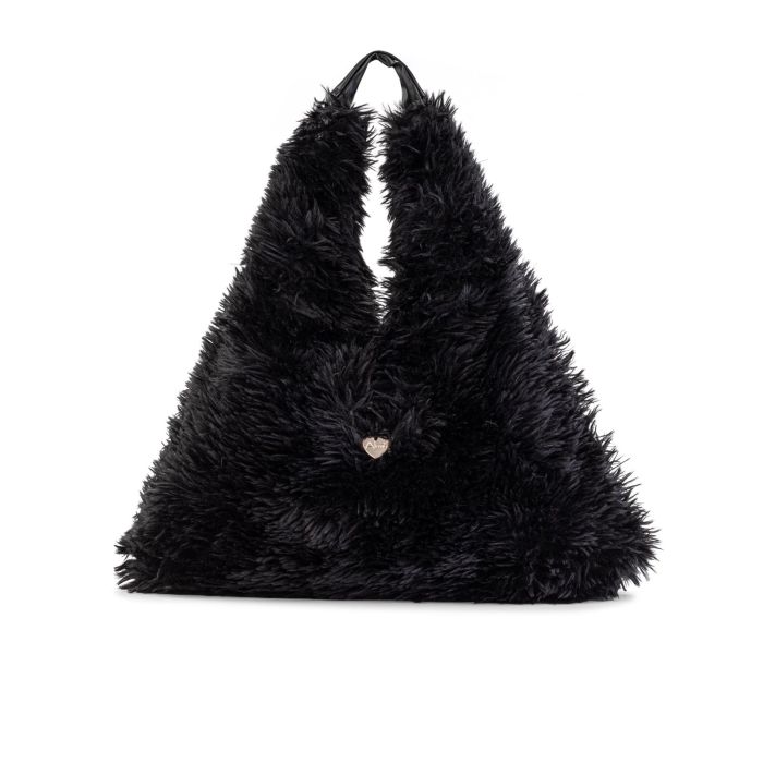 Borsa morbida nera in peluche