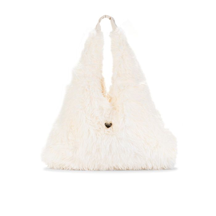 Borsa morbida bianca in peluche