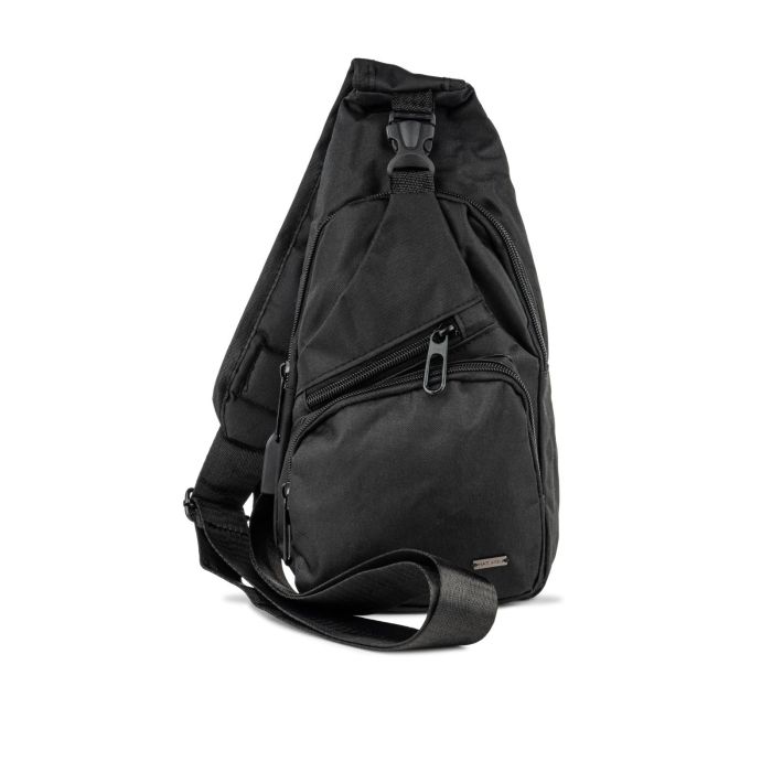Marsupio nero da uomo con tracolla monospalla