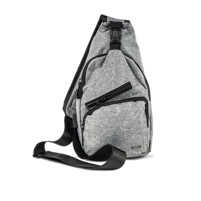 Marsupio grigio da uomo con tracolla monospalla