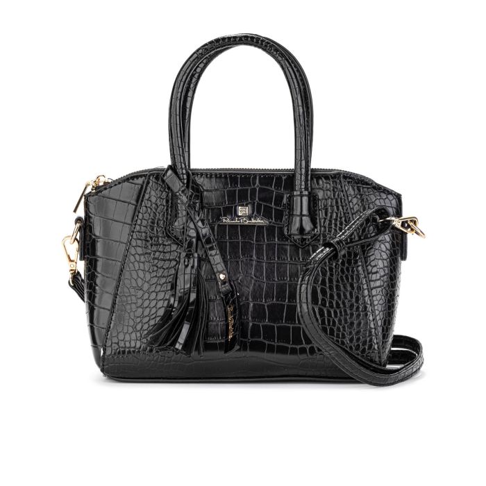 Bauletto nero stampa cocco con tracolla