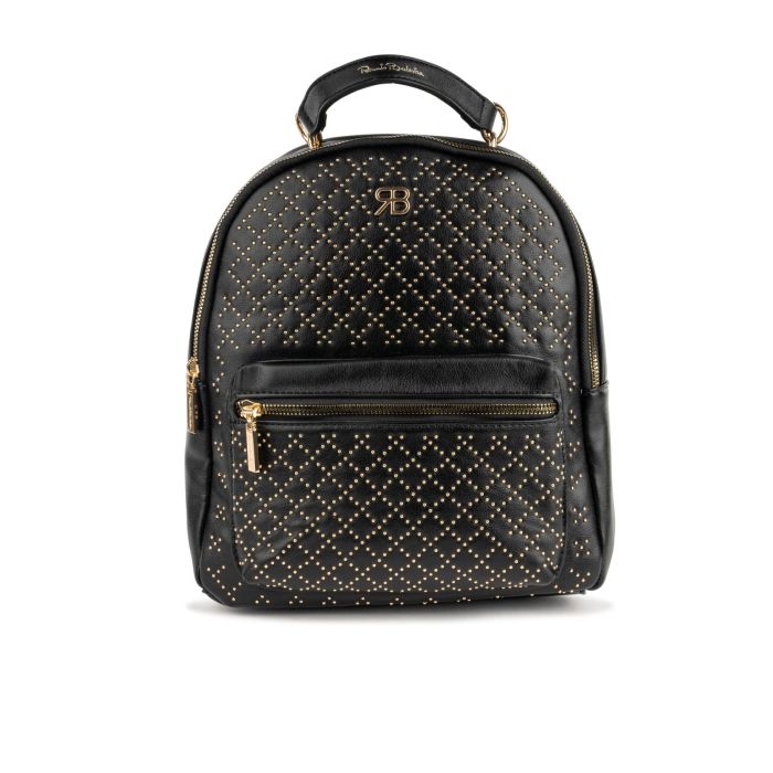 Zainetto nero da donna effetto trapuntato con mini borchie