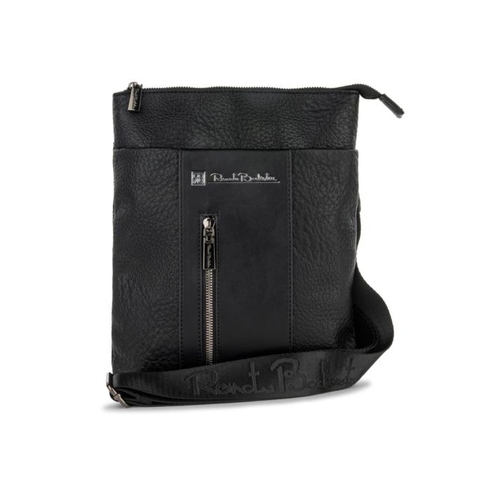 Borsello nero da umo con tracolla e zip