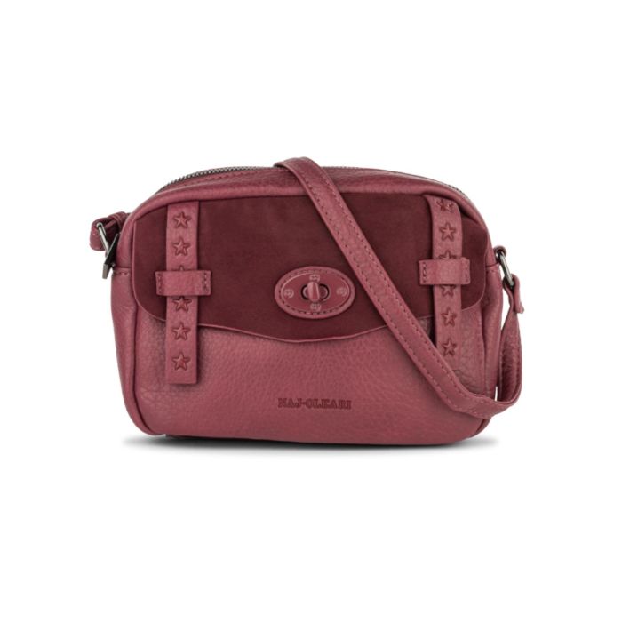 Borsa a tracolla rossa da donna con fibbie dettaglio stelle