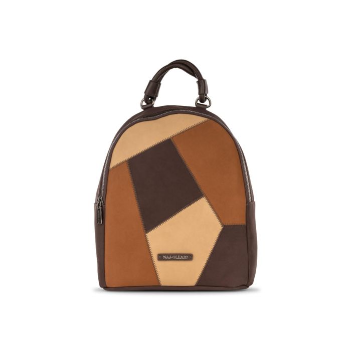 Zainetto marrone da donna in con pattern geometrico