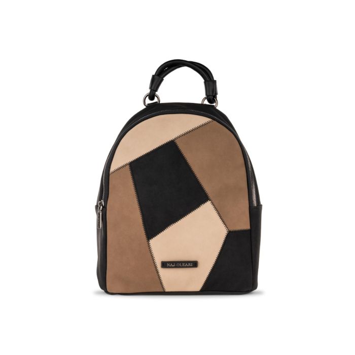 Zainetto nero da donna in con pattern geometrico