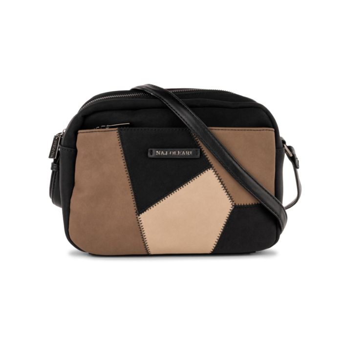 Borsetta a tracolla nera da donna con pattern geometrico