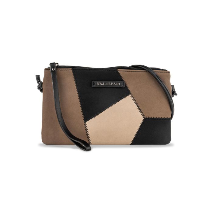 Pochette nera da donna con pattern geometrico