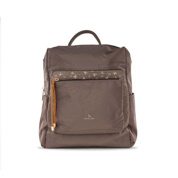 Zaino marrone da donna in tessuto tecnico con logo