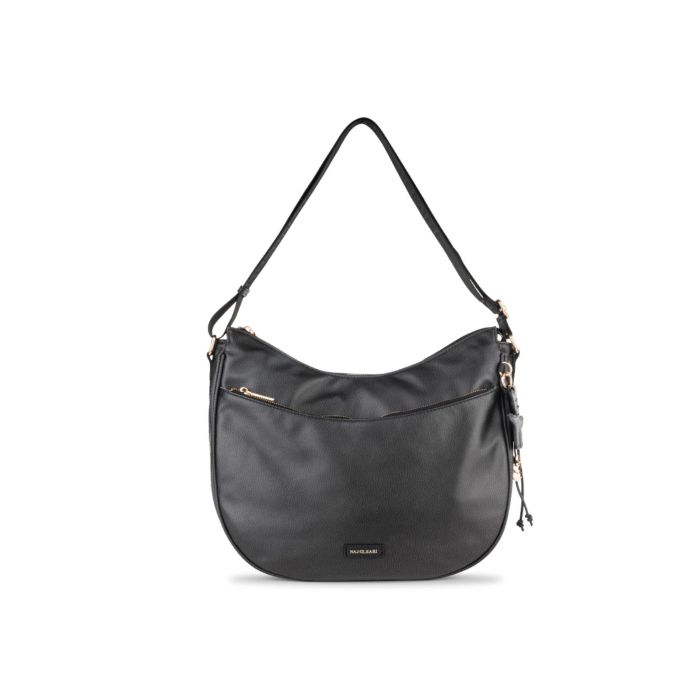 Moon bag nera da donna con ciondoli e tracolla