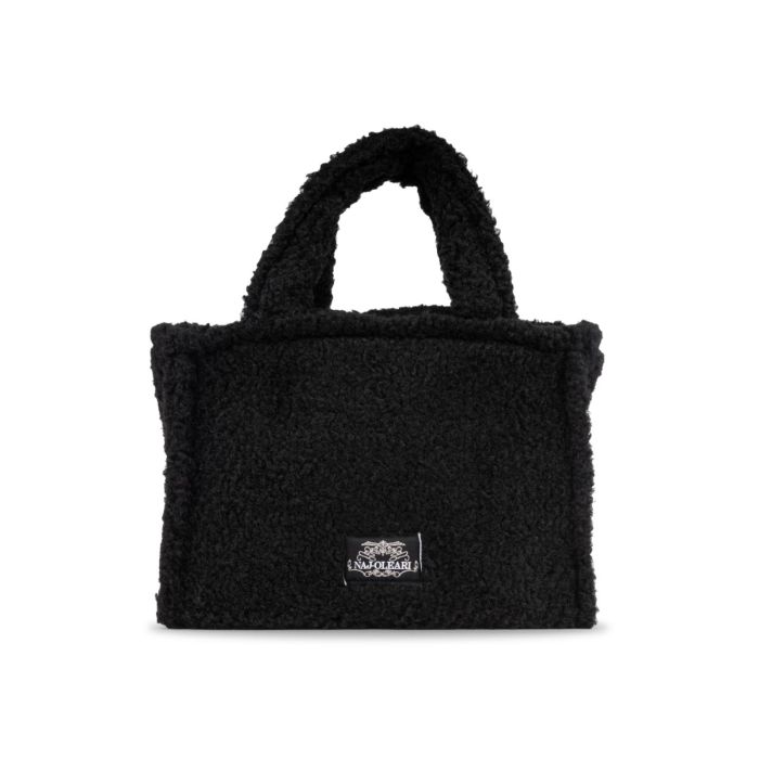 Borsetta nera da donna in peluche