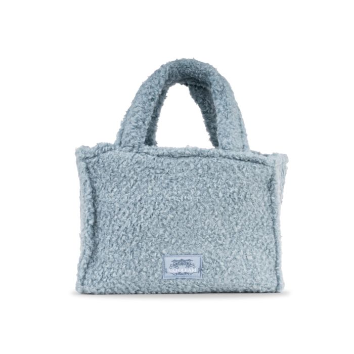 Borsetta azzurra da donna in peluche