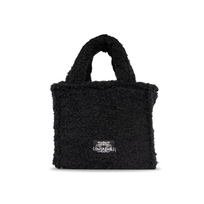 Mini bag nera da donna in peluche