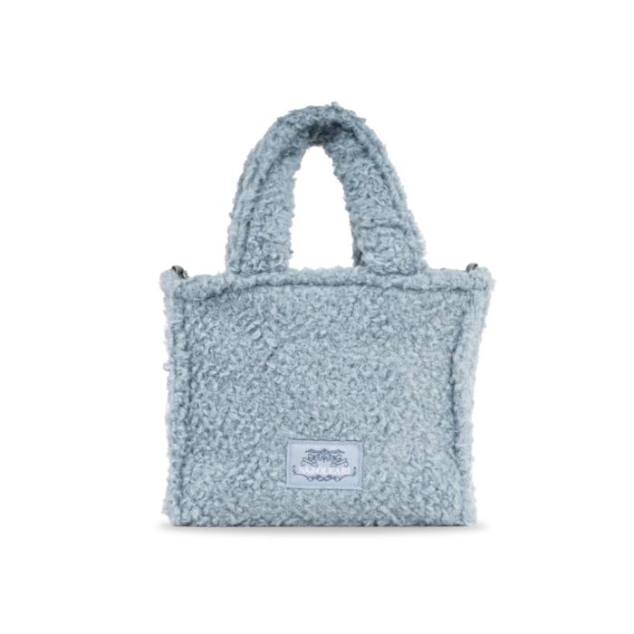 Mini bag azzurra da donna in peluche