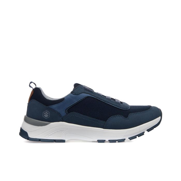 Sneakers slip-on blu da uomo in pelle