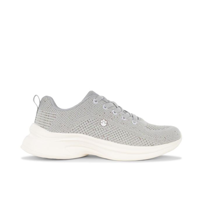 Sneakers basse grigie in tessuto da donna