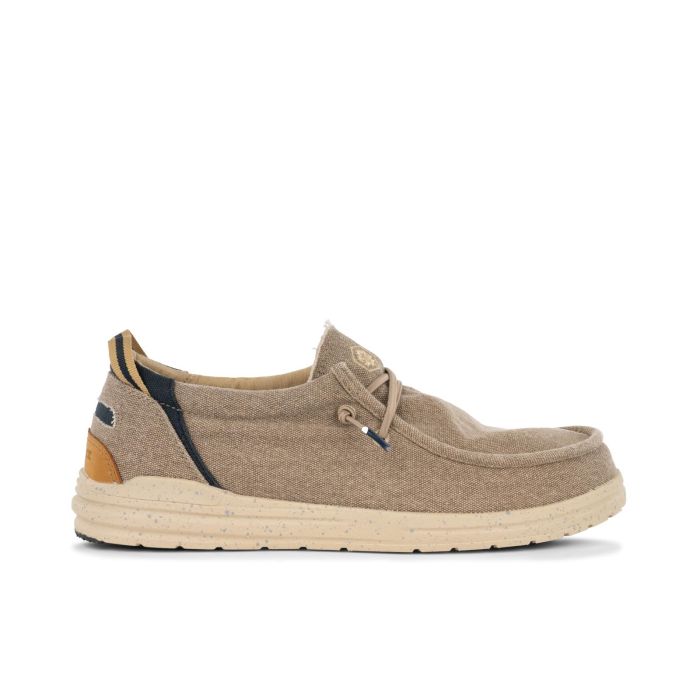 Sneakers slip on in tessuto beige da uomo