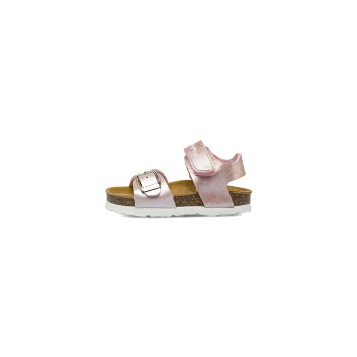 Sandali rosa laminati da bambina con fibbia e cinturino a strappo Lumberjack