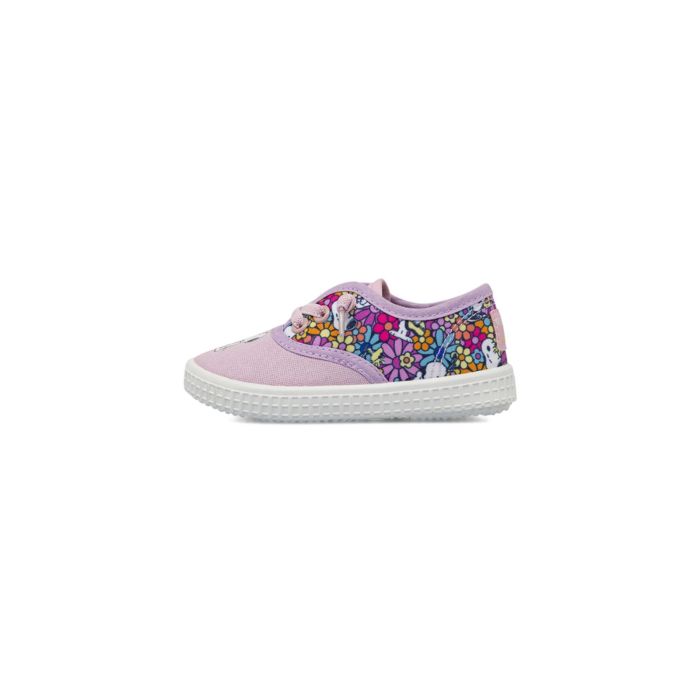 Sneakers rosa Lumberjack in tela da bambina con stampa fiori