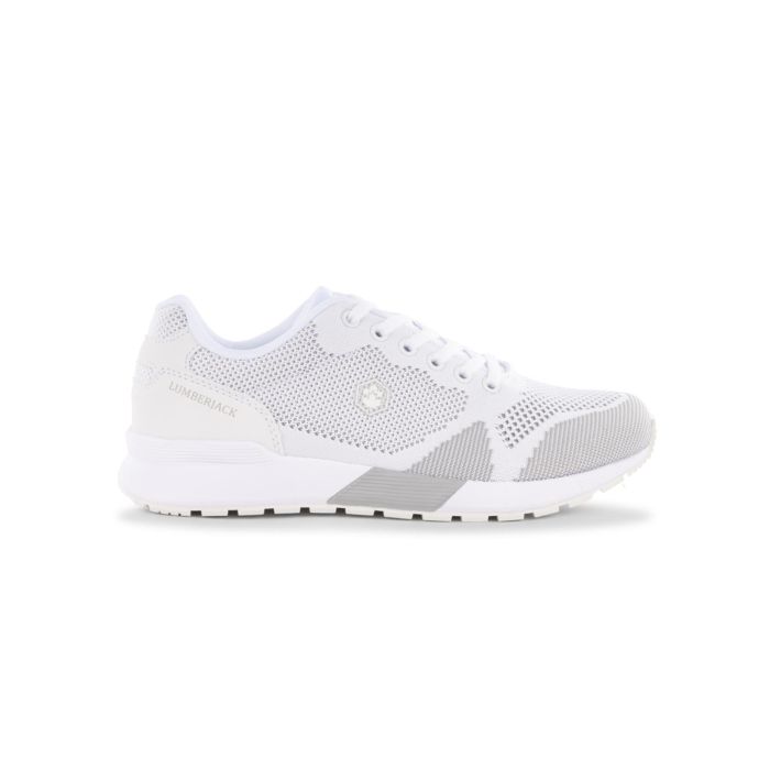 Sneakers sportive bianche e grigie da donna in tessuto mesh Lumberjack