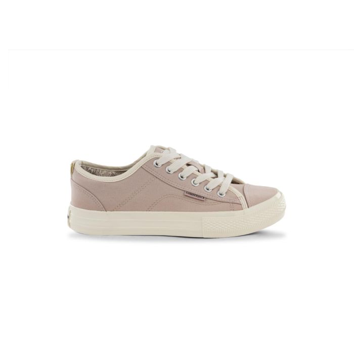 Sneakers Lumberjack in tela rosa da donna con profili a contrasto