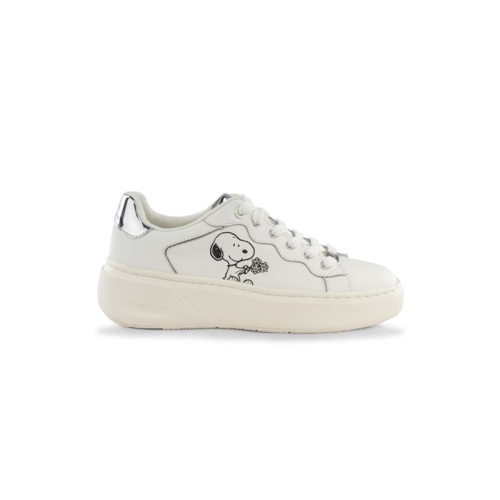 Sneakers bianche da donna con stampa Snoopy e suola platform Lumberjack