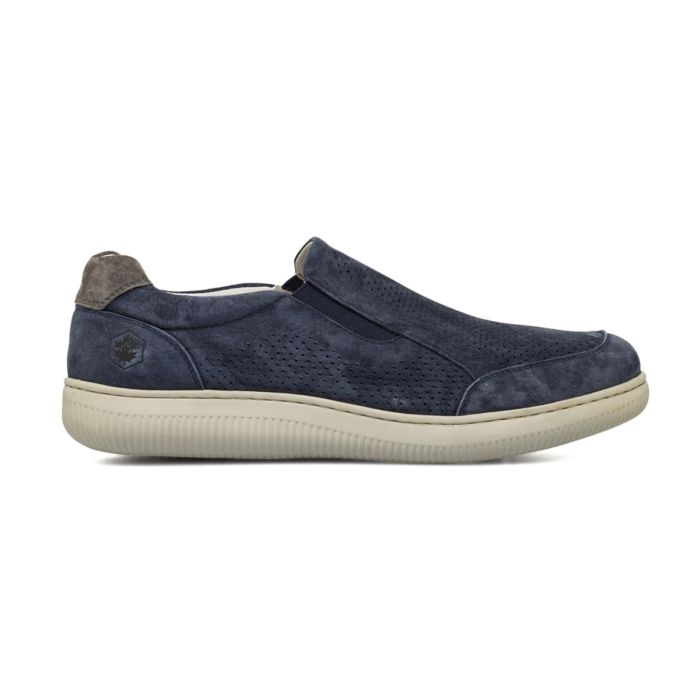 Scarpe slip-on casual  da uomo blu in pelle scamosciata traforata Lumberjack