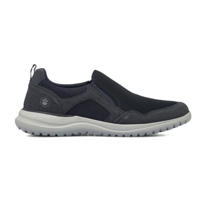 Sneakers slip-on da uomo blu in pelle effetto scamosciato Lumberjack