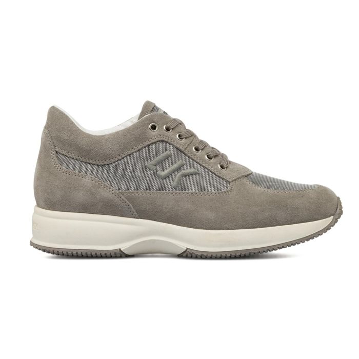Sneakers grigie da uomo in pelle effetto scamosciato Lumberjack