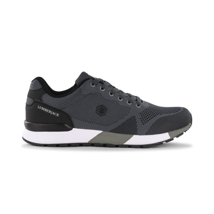 Sneakers grigie da uomo in tessuto mesh con suola bicolore Lumberjack