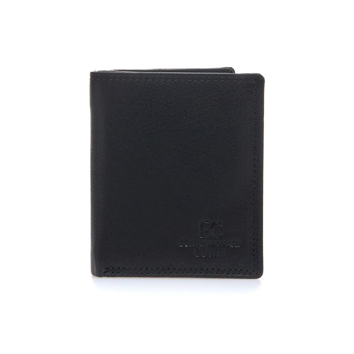 Portafoglio verticale nero da uomo con porta tessere