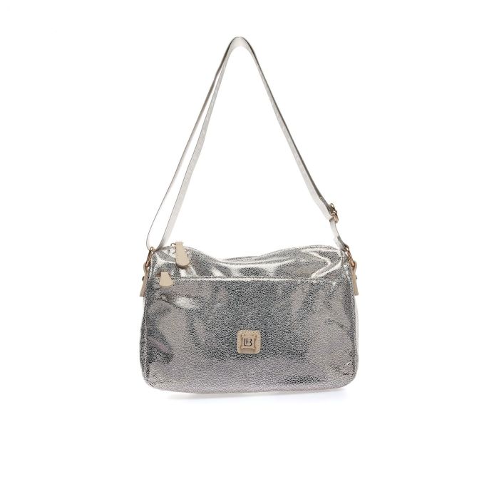 Borsa argento con tracolla regolabile