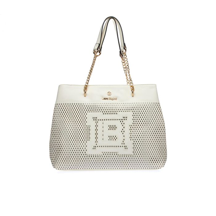 Tote bag bianca con maxi logo