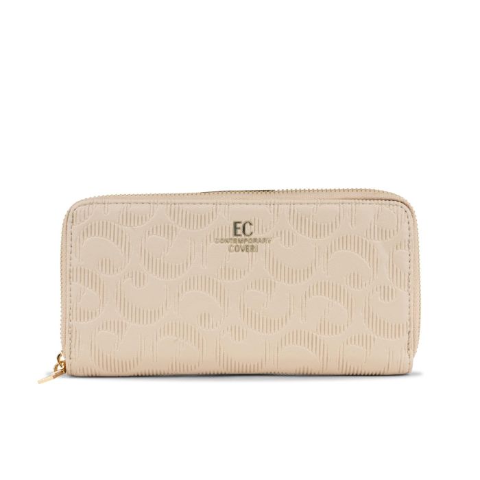 Portafoglio beige da donna con logo