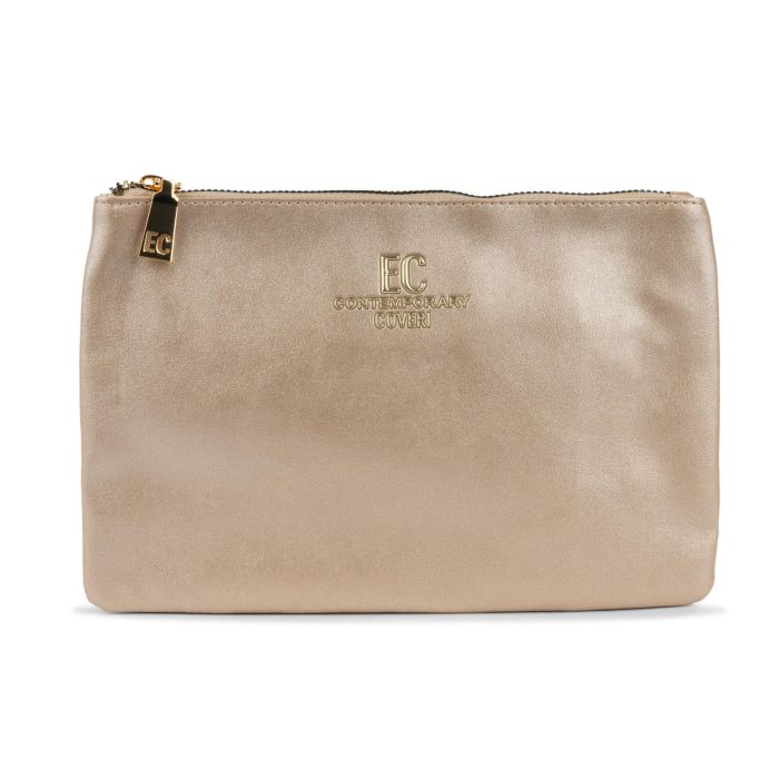 Pochette beige da donna con zip