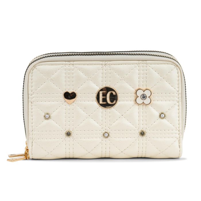 Portafoglio bianco da donna con applicazioni