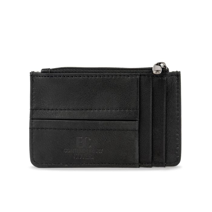 Portacarte nero da uomo con tasca portamonete