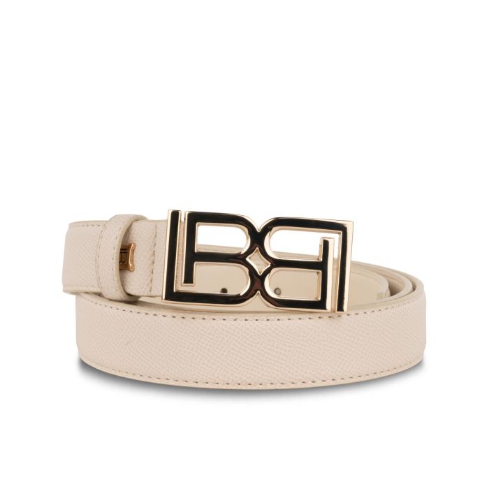Cintura beige da donna con maxi logo