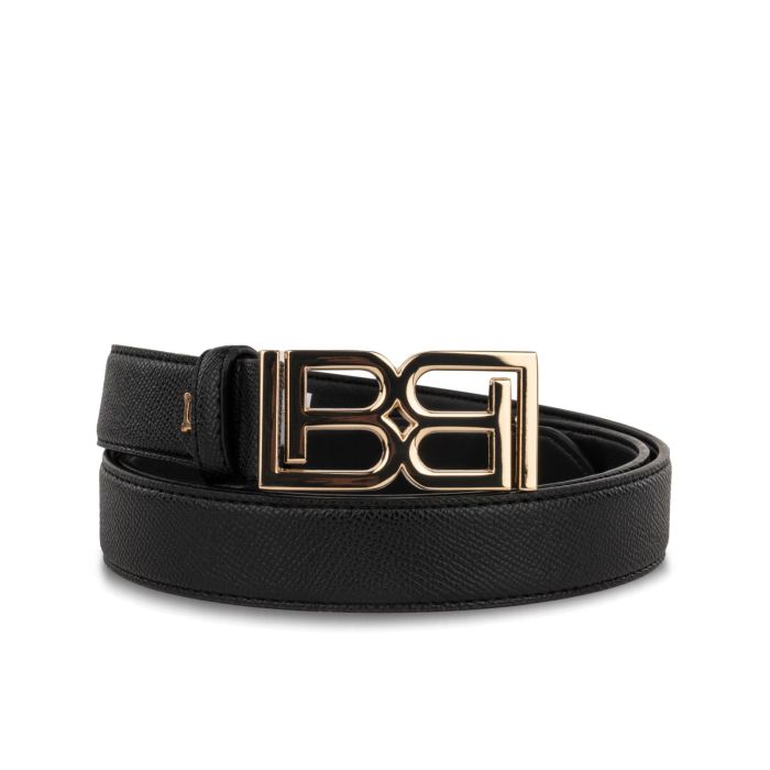 Cintura nera da donna con maxi logo