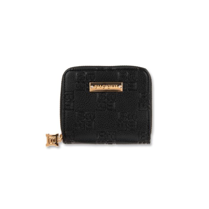 Portamonete da donna nero con stampa loghi
