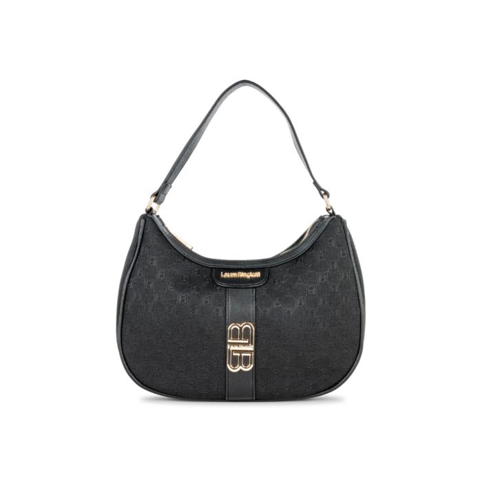 Moon bag nera da donna in fantasia multilogo