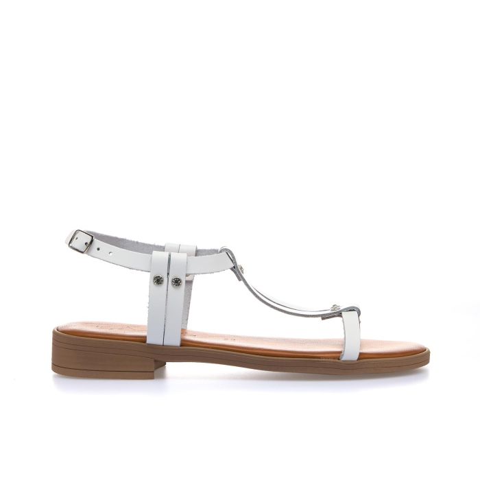 Sandali bassi bianchi in pelle