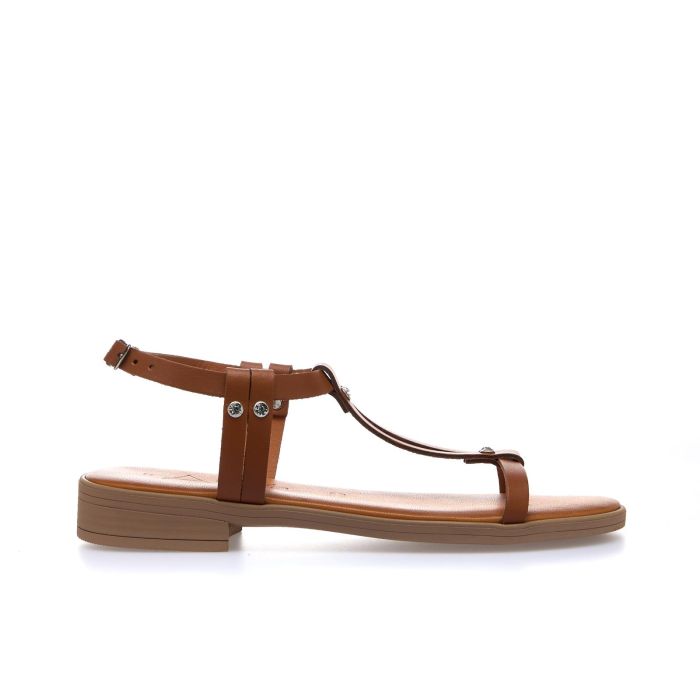 Sandali bassi marroni in pelle