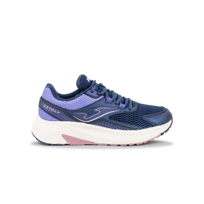 Sneakers running blu e viola da donna con logo laterale