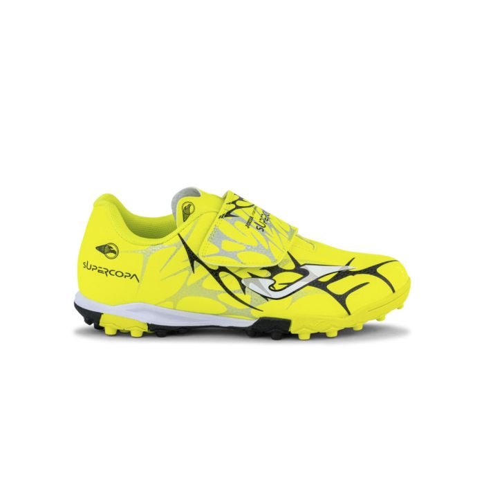 Sneakers calcetto Supercopa gialle da ragazzo con velcro