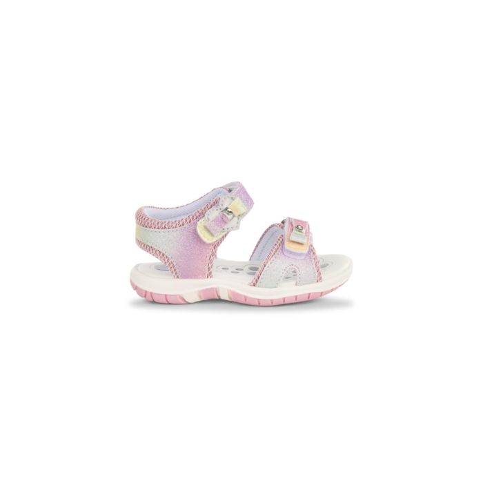 Sandali rosa e arcobaleno glitterati da bambina con fiocchi e strass Chicco