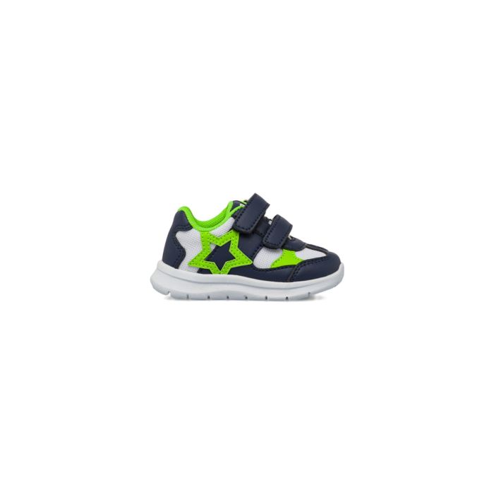 Sneakers Chicco blu da bambino primi passi con velcro e dettaglio stella fluo